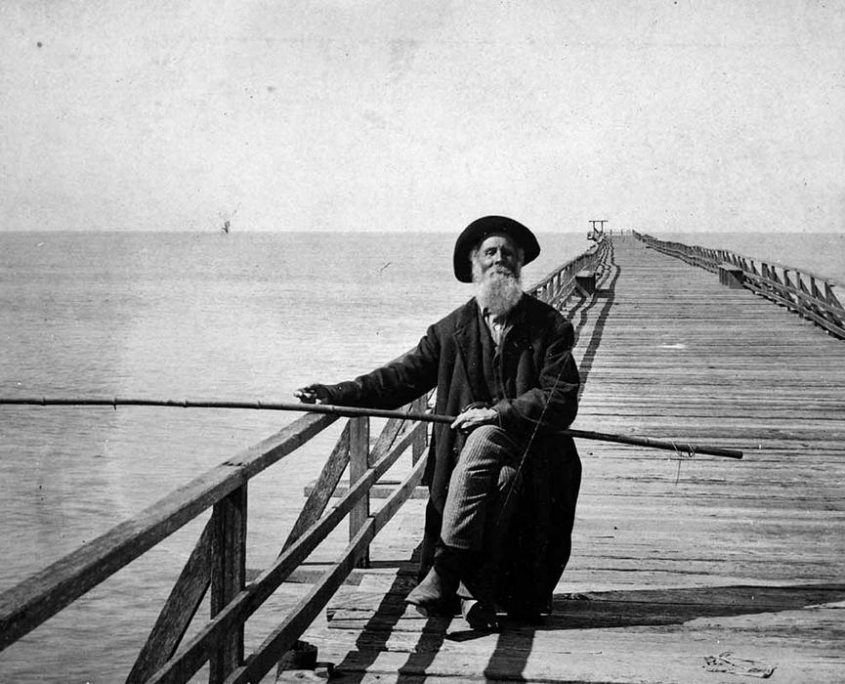 Oceanside Historical Society - 5-22-Lone-fisherman-with-bamboo-pole-C1904-Rorick-Collection