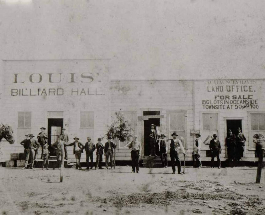 Oceanside Historical Society - Louis-Billiard-Hall-and-Hayes-Real-Estate-Cleveland-Street-1885