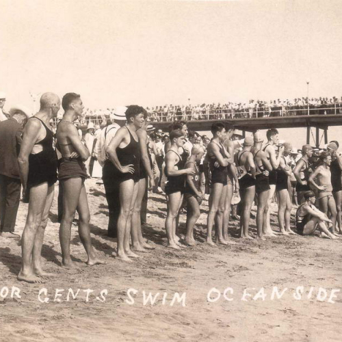 Oceanside Historical Society - 1920-10 ready for gents swim pier